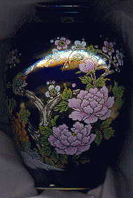 Chinese blue vase: view of right side