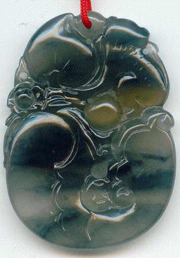 chinese jade pendant: back view