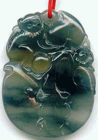 chinese jade pendant: front view