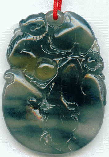 chinese jade pendant, front view