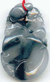 back view of large jade pendant