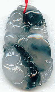 front view of large jade pendant