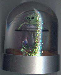 chinese glitter-shaker with alien: front view