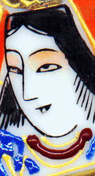 close-up of japanese lady's face, showing amusing expression
