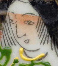 closeup of lady's face on cup