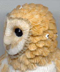 small owl ornament B: left side of head